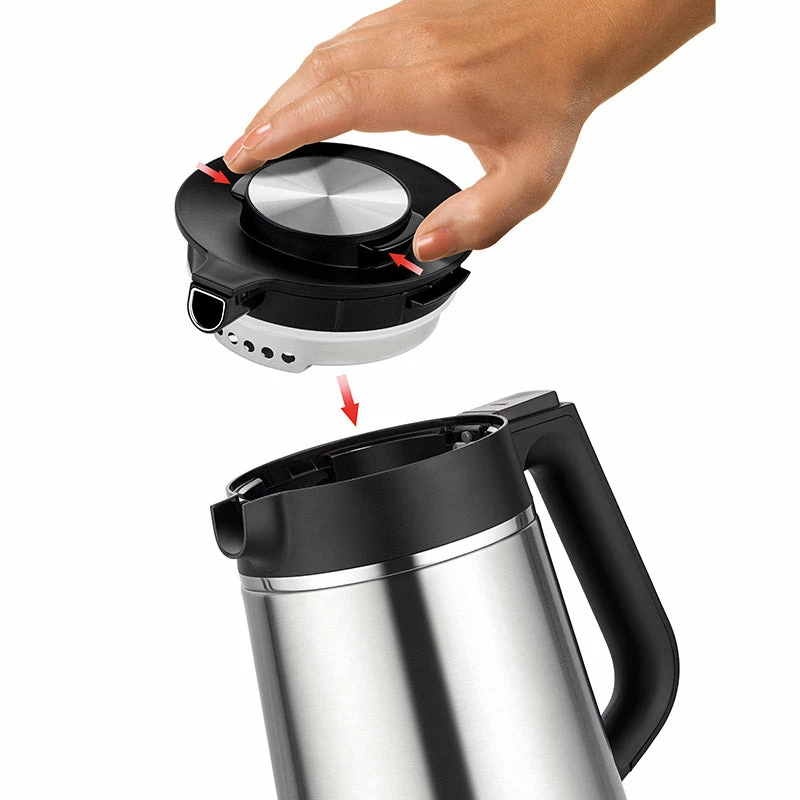 Unold 18715 elektriskā tējkanna 1.5 L 1800 W melna, nerūsējošais tērauds