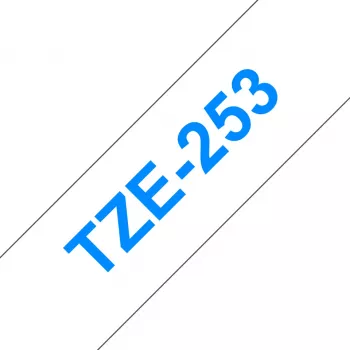 Lentas kasetne Brother TZe253 24mm Zils uz Balta