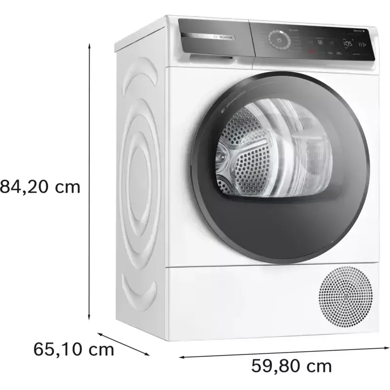 Bosch Serie 8 WQB246D41 žāvētājs Brīvstāvošs Priekšējā ielāde 9 kg Balts