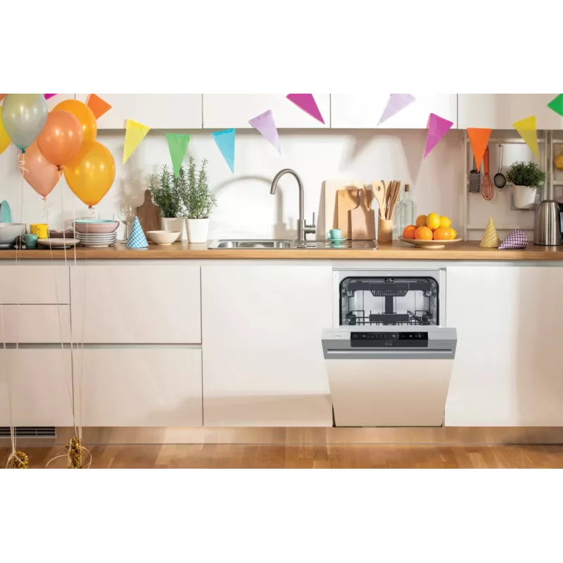Daļēji iebūvējama trauku mazgājamā mašīna Gorenje GI 561 D 10 S EB — 11 komplekti, Slimline 45 cm, 45 dB, 9 L/ciklā