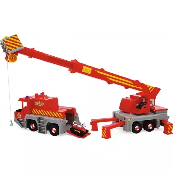Simba-Dickie Fireman Sam 2-in-1 glābšanas celtnis (sarkans/dzeltens)