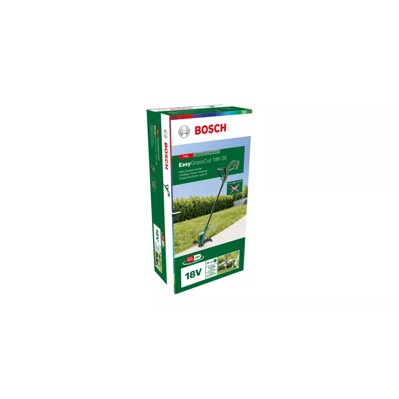 Bosch EasyGrassCut 18V-26 26 cm Bezvadu zāles trimmeris, Melns, Zaļš