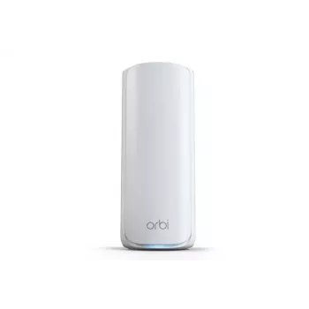 NETGEAR Orbi 770 RBE770-100EUS Wi-Fi 7 mesh satelīts (tīkla paplašinātājs), trīs joslu 2,4/5/6 GHz, 11 Gbps, 2x 2,5GbE LAN, baltā krāsā