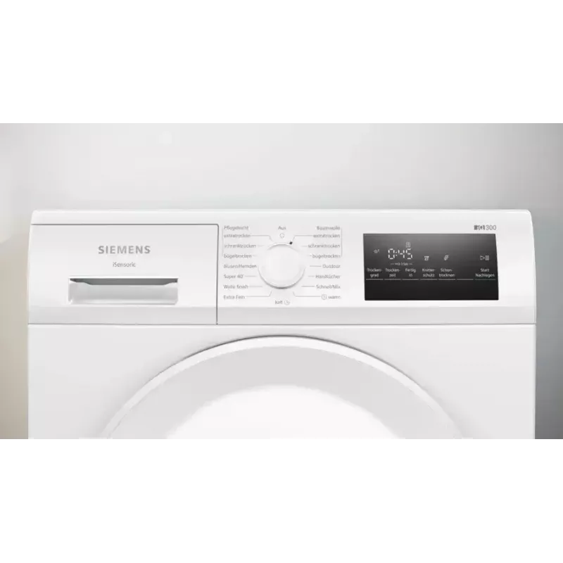 Siemens iQ300 WT43H004 veļas žāvētājs Brīvi stāvošs Priekšējā ielāde 8 kg Balts