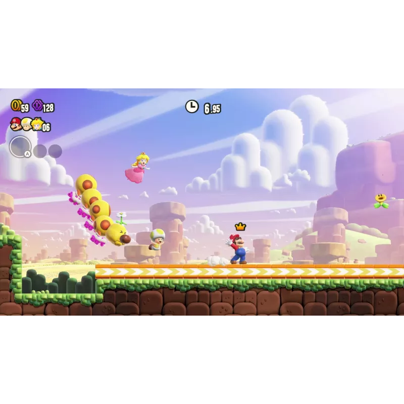 Nintendo Super Mario Bros. Wonder Standarta izdevums Tradicionālā ķīniešu, vācu, holandiešu, angļu, spāņu, franču, itāļu, japāņu, korejiešu, portugāļu, krievu valodā Nintendo Switch