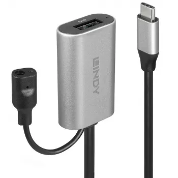 Lindy 5m USB 3.2 Gen 1 C/A aktīvais pagarinātājs, 5 m, USB C, USB A, USB 3.2 Gen 1, Sudrabs