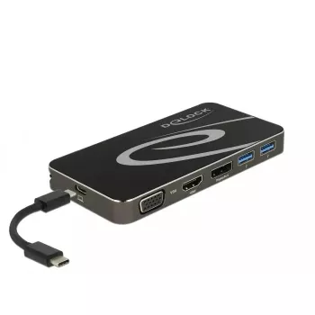 Docking stacija DeLOCK USB Type-C 3.2 4K HDMI DP 1080p VGA USB Hub PD 3.0