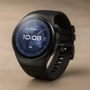 Viedpulkstenis HUAWEI WATCH 5 — apaļš 46 mm, 1.38 collu displejs, GPS, Bluetooth, mobilais tīkls, melns