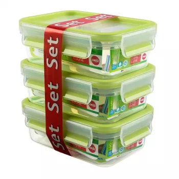 EMSA 508570 pārtikas uzglabāšanas trauks Taisnstūra kaste 0.55 L Caurspīdīgs 3 gab.