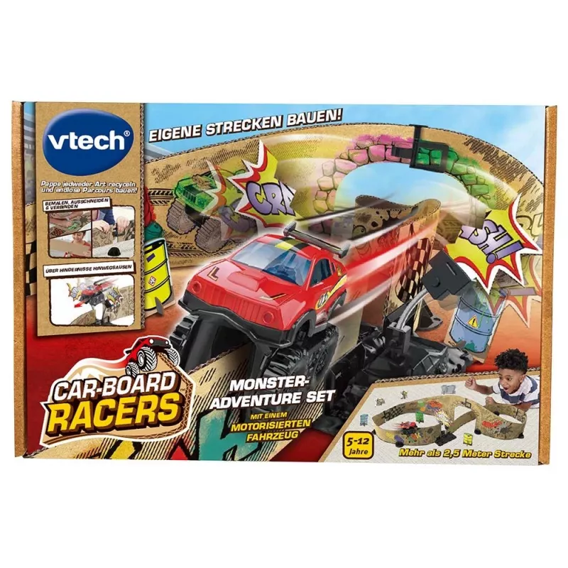 VTech Car-Board Racers 563904, autiņi no kartona, 5+ gadi, AA baterijas