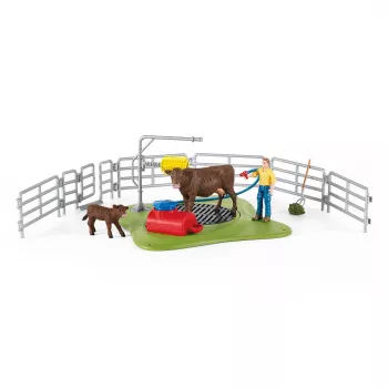 Schleich FARM WORLD laimīgas govs mazgāšanas komplekts