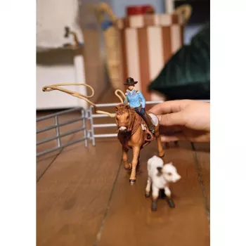 Schleich Cowgirl Team Roping Fun komplekts, 3-8 gadi, daudzkrāsains