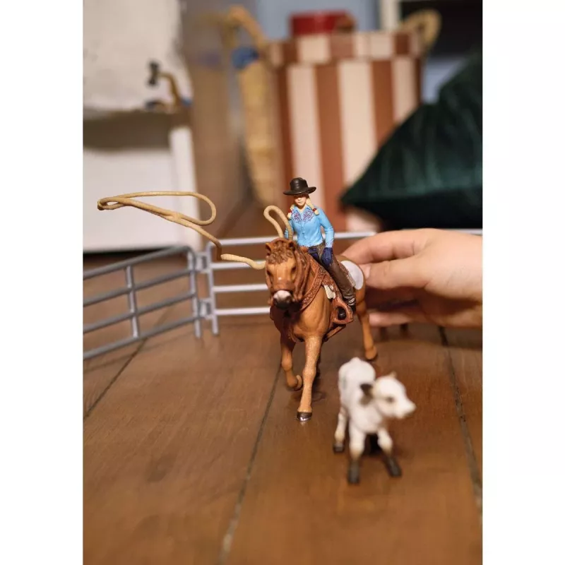 Schleich Cowgirl Team Roping Fun komplekts, 3-8 gadi, daudzkrāsains