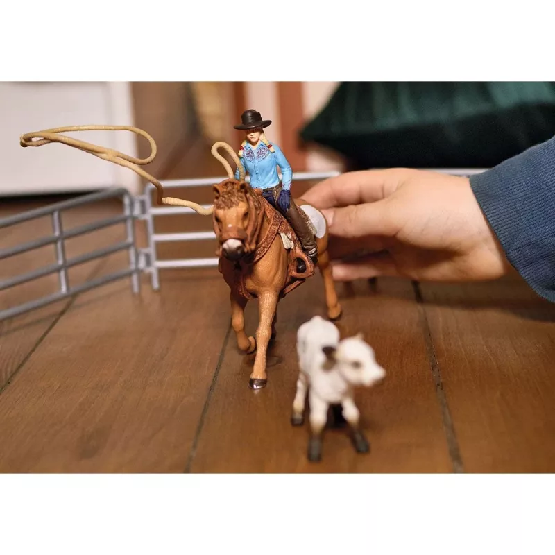 Schleich Cowgirl Team Roping Fun komplekts, 3-8 gadi, daudzkrāsains