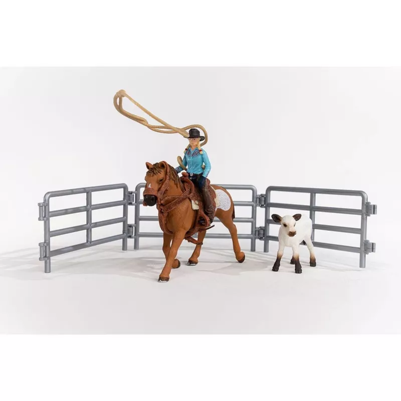 Schleich Cowgirl Team Roping Fun komplekts, 3-8 gadi, daudzkrāsains