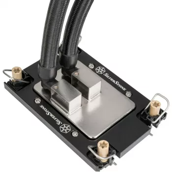 CPU dzesētāja ligzdas montāžas komplekts SILVERSTONE XAC-MK-4710 — kronšteins Intel LGA4677 / LGA4710, melns, saderīgs ar XE360PDD / XE360 sēriju