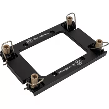 CPU dzesētāja ligzdas montāžas komplekts SILVERSTONE XAC-MK-4710 — kronšteins Intel LGA4677 / LGA4710, melns, saderīgs ar XE360PDD / XE360 sēriju