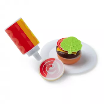 Melissa & Doug Flip & Fry Grill Play Set ar Water WOW krāsu mainošu rotaļu ēdienu, pirmsskolas rotaļlieta, vecumam no 3 gadiem