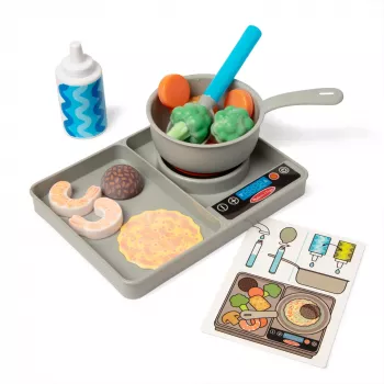 Melissa & Doug Simmer & Stir Stovetop Play Set ar Ūdens WOW! Krāsu Mainošu Rotaļu Pārtiku