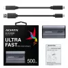 ADATA SE880 500 GB ārējais SSD, USB-C 3.2 Gen 2x2, pelēks