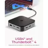 ICY BOX 7-in-1 USB4® DockingStacija ar divkāršu video izvadi, Vadu, USB4, 60 W, 3.5 mm, 10,100,1000 Mbit/s, Antracīts