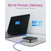 ICY BOX 7-in-1 USB4® DockingStacija ar divkāršu video izvadi, Vadu, USB4, 60 W, 3.5 mm, 10,100,1000 Mbit/s, Antracīts