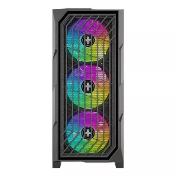 PC Midi Tower korpuss XILENCE Performance A+ BREEZE II — melns, rūdīts stikls, ATX/Micro-ATX/Mini-ITX, 3x140mm priekšā, 1x120mm aizmugurē