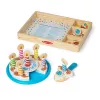 Melissa & Doug Birthday Party Cake - Koka spēļu ēdiens ar maināmiem rotājumiem un 7 svecēm
