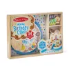 Melissa & Doug Birthday Party Cake - Koka spēļu ēdiens ar maināmiem rotājumiem un 7 svecēm