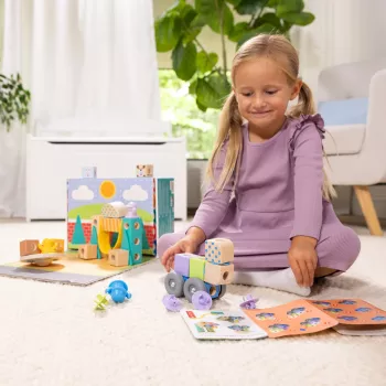 Melissa & Doug MDT BBN Blockables Town Pyst GML, 73 detaļas, 2+ gadi, Plastmasa, Koks