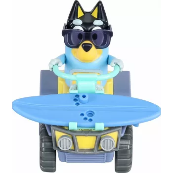 Moose Toys Bluey S9 Figūras un transportlīdzekļa komplekts Pludmales kvadracikls ar Banditu