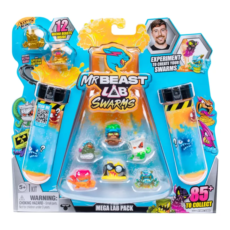 Moose Toys MrBeast Lab Swarms II Atomic 12-paka, 5 gadi, Daudzkrāsains