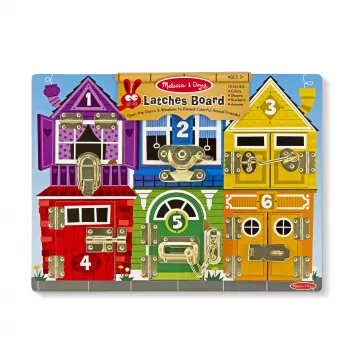 Melissa & Doug MDT MSK Latču dēlis ar aizbīdņiem, 3 gadi, koks, daudzkrāsains