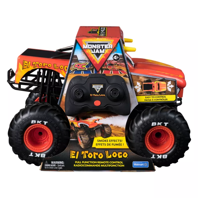 Monster Jam El Toro Loco RC Monster Truck ar dūmu efektu, 1:15 mērogs