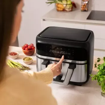 Cecotec Cecofry Dual 9000 karstā gaisa fritieris 9 L 2850 W melns nerūsējošs tērauds