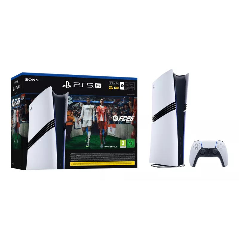 Sony PlayStation 5 Pro + EA Sports FC 26 komplekts 2 TB Wi-Fi Melns, Balts