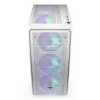 PC Midi Tower korpuss ENDORFY ARX 500 ARGB White — rūdīts stikls, atbalsta ATX/Micro-ATX/Mini-ITX, 3x140mm priekšā + 1x140mm aizmugurē, 1×3.5 collu + 6×2.5 collu vietas