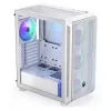 PC Midi Tower korpuss ENDORFY ARX 500 ARGB White — rūdīts stikls, atbalsta ATX/Micro-ATX/Mini-ITX, 3x140mm priekšā + 1x140mm aizmugurē, 1×3.5 collu + 6×2.5 collu vietas