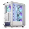 PC Midi Tower korpuss ENDORFY ARX 500 ARGB White — rūdīts stikls, atbalsta ATX/Micro-ATX/Mini-ITX, 3x140mm priekšā + 1x140mm aizmugurē, 1×3.5 collu + 6×2.5 collu vietas