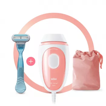 Braun Silk-expert Pro Silk-expert Mini IPL matu noņemšanas iekārta, rozā, balta