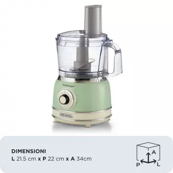 Virtuves kombains ARIETE Vintage Line 1781/04 — 1000 W, 2.1 L, zaļš