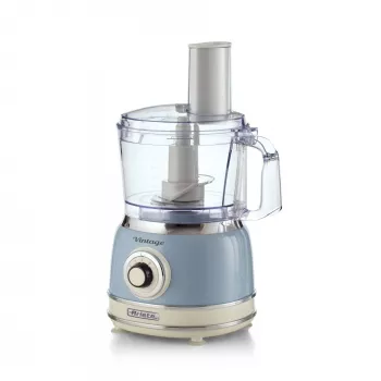 Virtuves kombains ARIETE Vintage Line 1781/05 — 1000 W, 2.1 L bļoda, rotācijas vadība, nerūsējošā tērauda asmens, zils