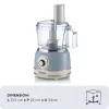 Virtuves kombains ARIETE Vintage Line 1781/05 — 1000 W, 2.1 L bļoda, rotācijas vadība, nerūsējošā tērauda asmens, zils