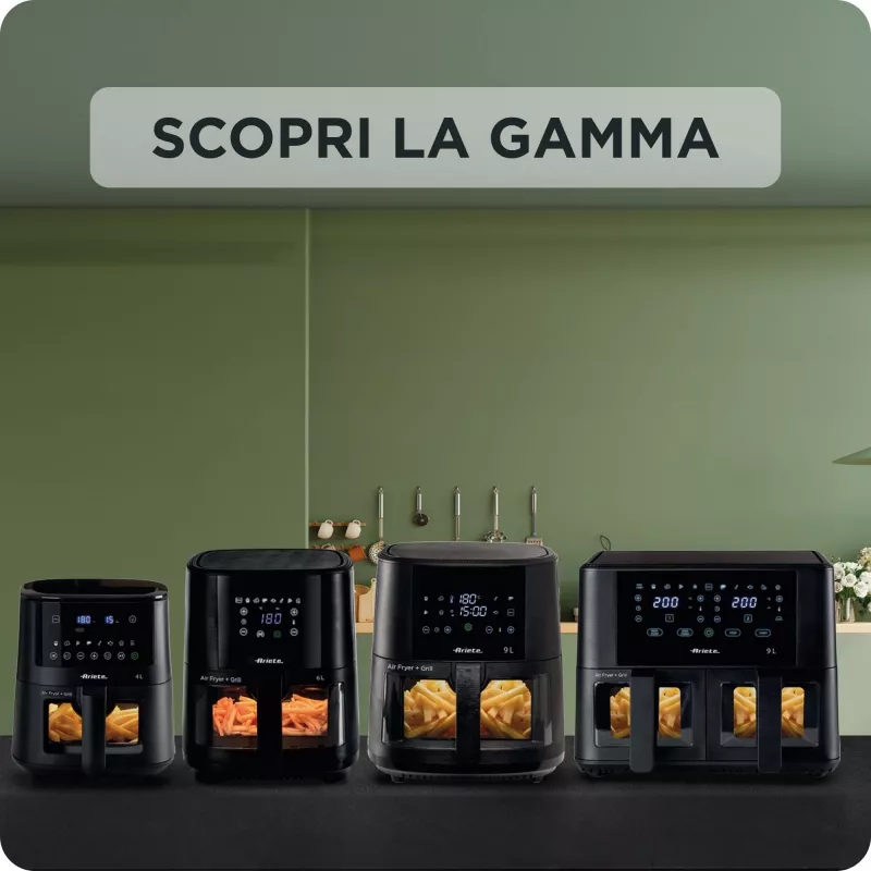 Ariete 4630/00 karstā gaisa friteris, 9 l, 1500 W, 3,6 kg slodze, 7 programmas, līdz 200°C, ar skatlogu, melns