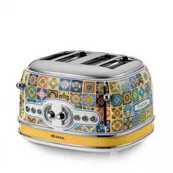 Toasteris ARIETE Positano 4 šķēles, 1630 W, daudzkrāsains