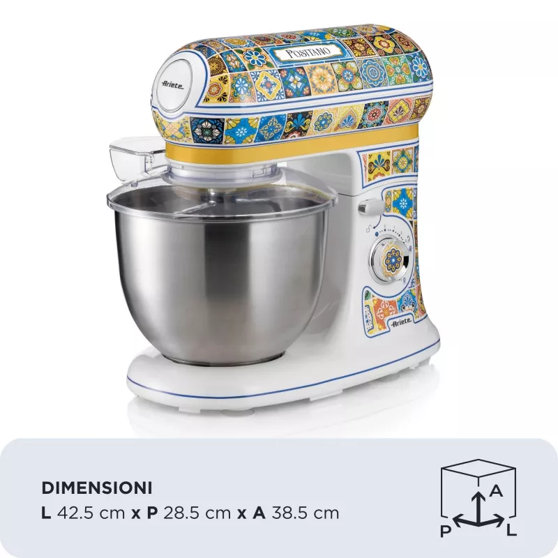 Ariete 1588/0P Positano planetārais virtuves robots, 5,5 l, 2400 W, daudzkrāsu