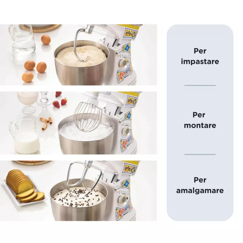 Ariete 1588/0P Positano planetārais virtuves robots, 5,5 l, 2400 W, daudzkrāsu
