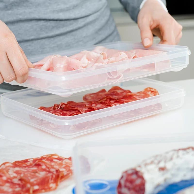 EMSA 508557 taisnstūra pārtikas uzglabāšanas trauks 2.65 L zils, caurspīdīgs 1 gab.