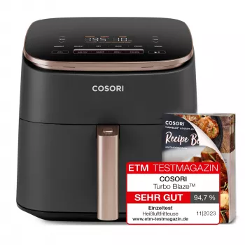 Cosori Turbo Blaze Chef Edition Single 6 L 1725 W Karstā gaisa fritieris Melns, Pink gold