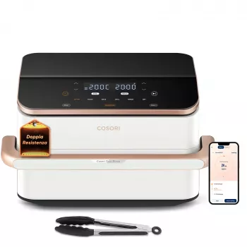 Cosori Dual Blaze Twinfry Chef Edition Dubultā 10 L Brīvstāvoša 2800 W Karstā gaisa fritieris Roza zelts, Balts